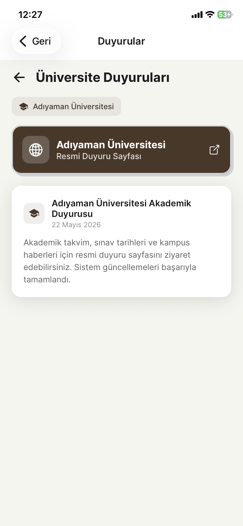 Üniversite Duyuruları